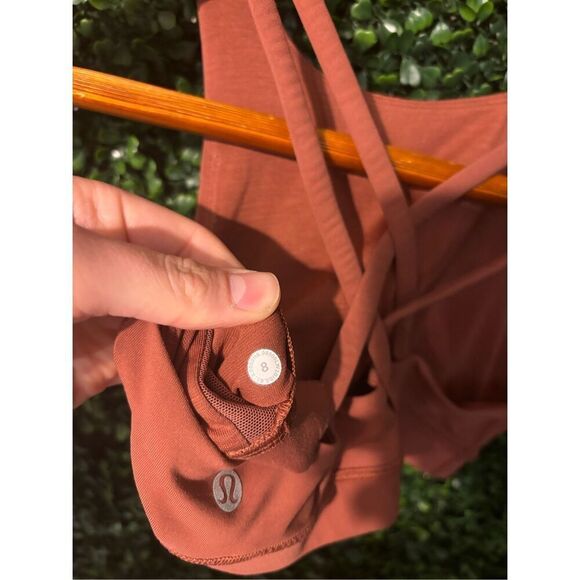 Lululemon High Neck Brown Terracotta Sports Bra Size 8 - Picture 4 of 4